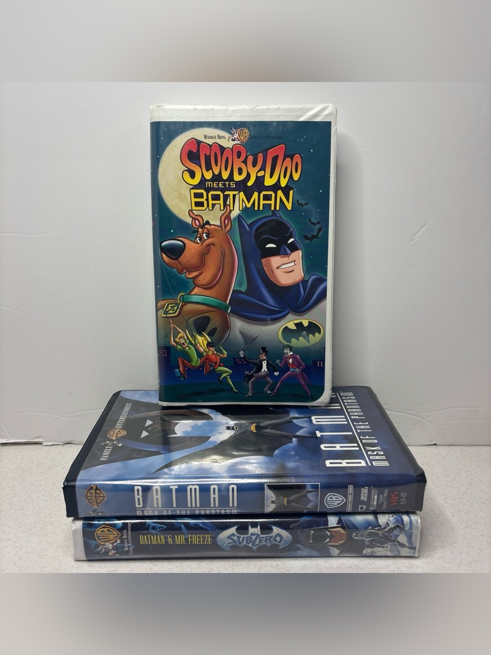 Batman Animated VHS Lot of 3 SubZero Mask of the Phantasm, Scooby-Doo Meets